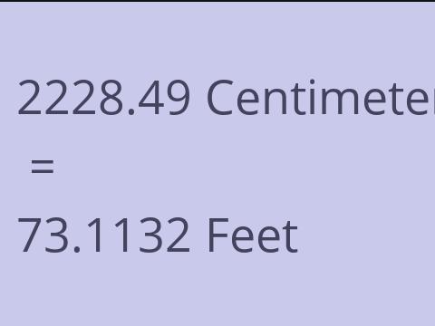 2228.49 CM TO FEET
