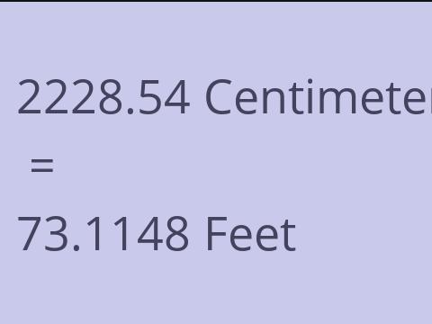 2228.54 CM TO FEET