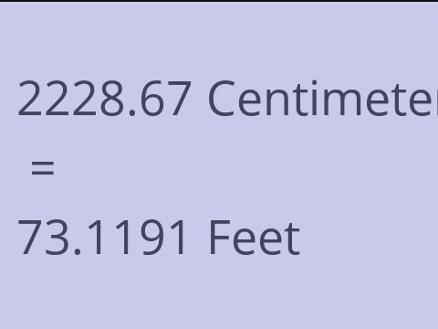 2228.67 CM TO FEET