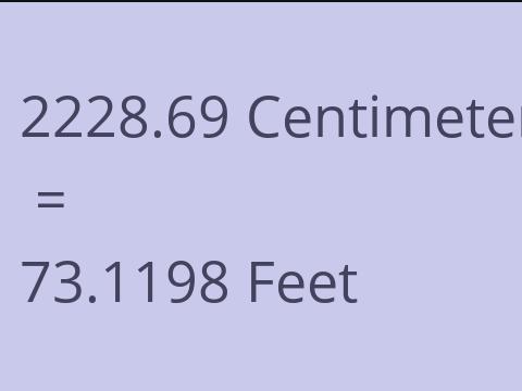 2228.69 CM TO FEET