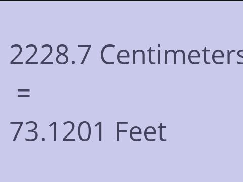 2228.7 CM TO FEET