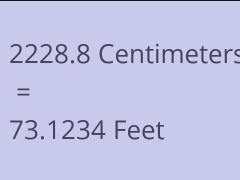 2228.8 CM TO FEET