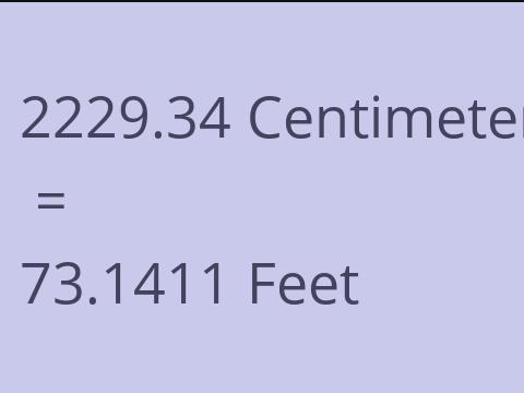 2229.34 CM TO FEET