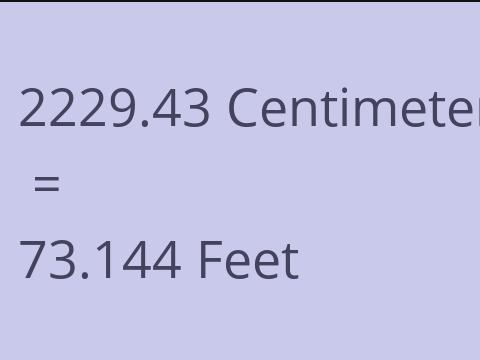 2229.43 CM TO FEET
