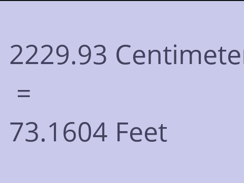 2229.93 CM TO FEET