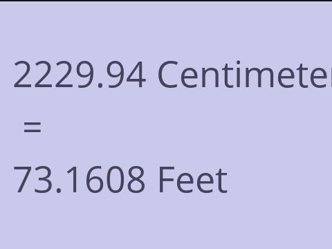 2229.94 CM TO FEET
