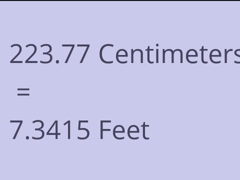 223.77 CM TO FEET