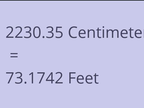 2230.35 CM TO FEET