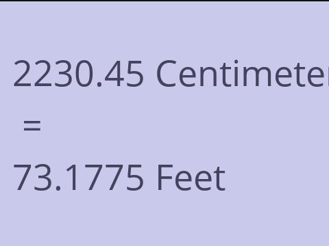 2230.45 CM TO FEET