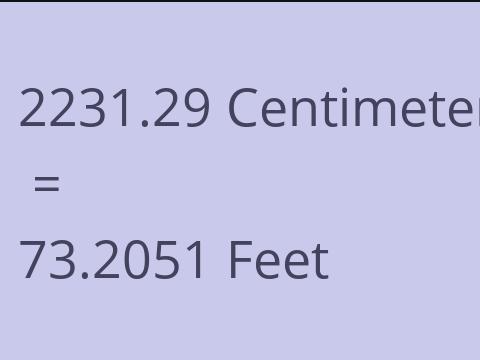 2231.29 CM TO FEET