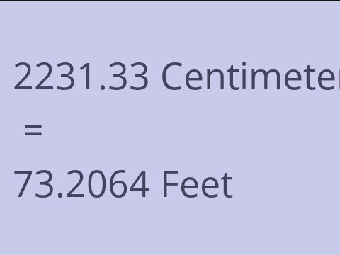 2231.33 CM TO FEET