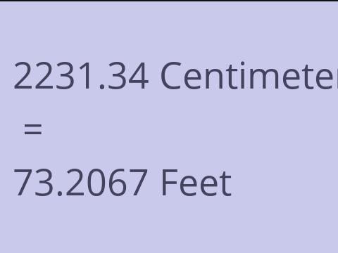 2231.34 CM TO FEET