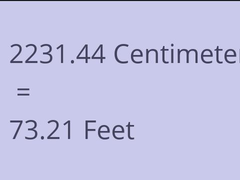 2231.44 CM TO FEET