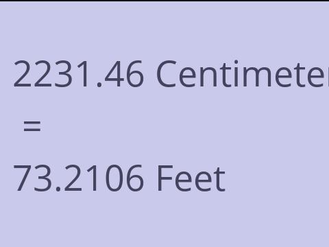 2231.46 CM TO FEET