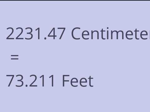 2231.47 CM TO FEET
