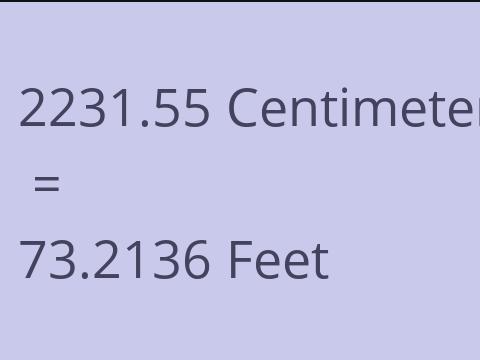 2231.55 CM TO FEET