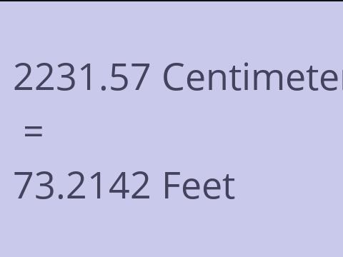 2231.57 CM TO FEET