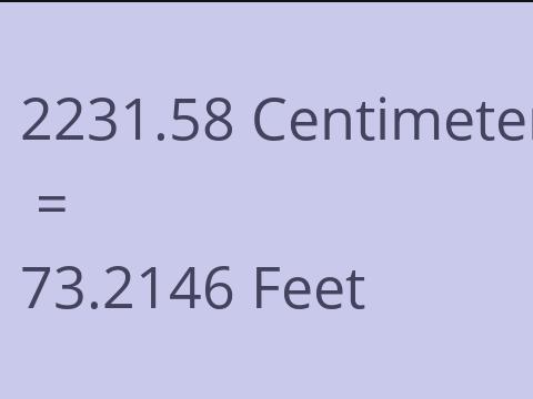 2231.58 CM TO FEET