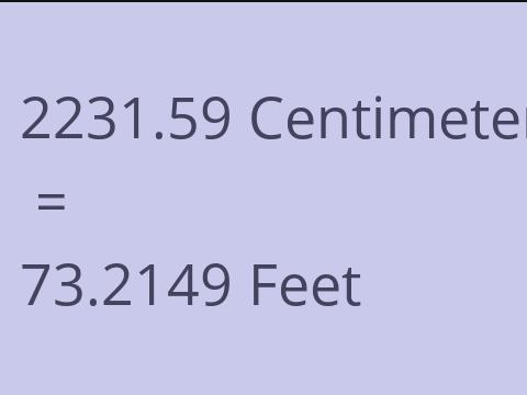 2231.59 CM TO FEET