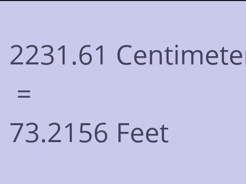 2231.61 CM TO FEET