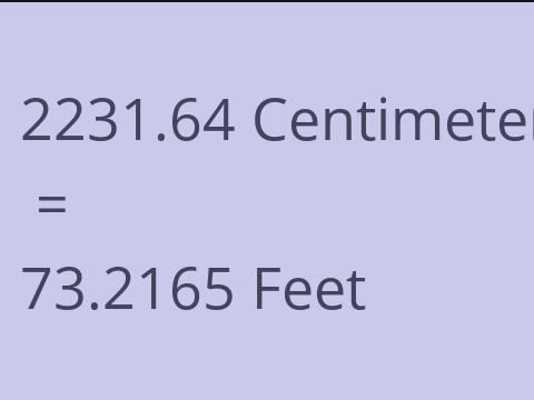 2231.64 CM TO FEET