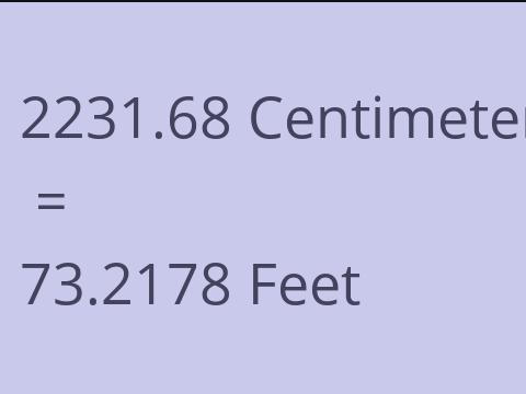 2231.68 CM TO FEET