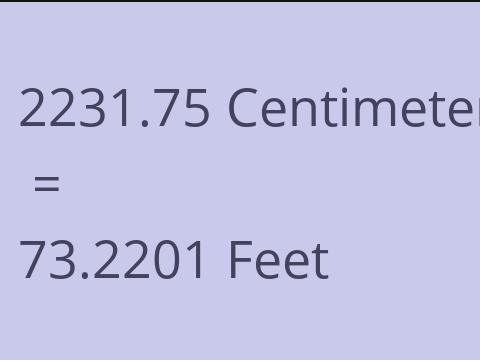 2231.75 CM TO FEET