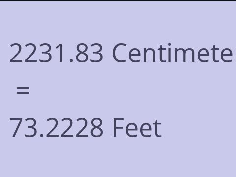 2231.83 CM TO FEET