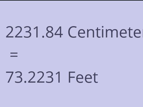 2231.84 CM TO FEET