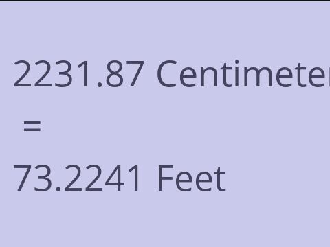 2231.87 CM TO FEET