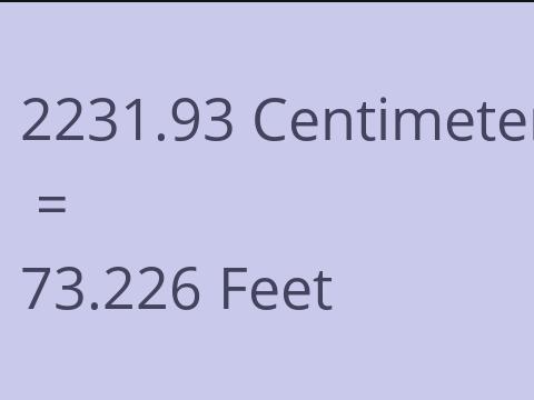 2231.93 CM TO FEET