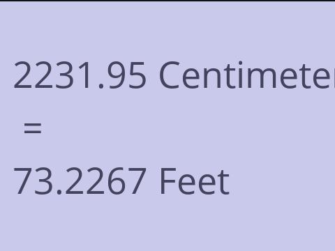 2231.95 CM TO FEET
