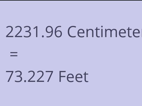 2231.96 CM TO FEET