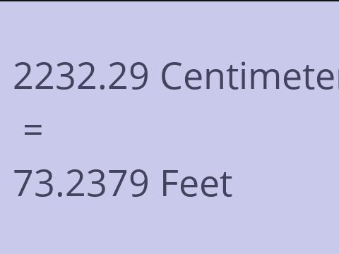 2232.29 CM TO FEET