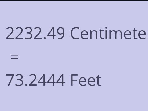 2232.49 CM TO FEET