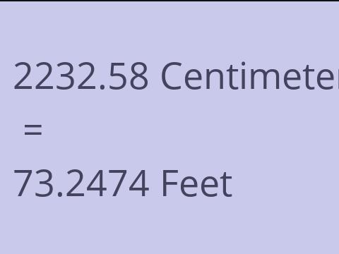 2232.58 CM TO FEET