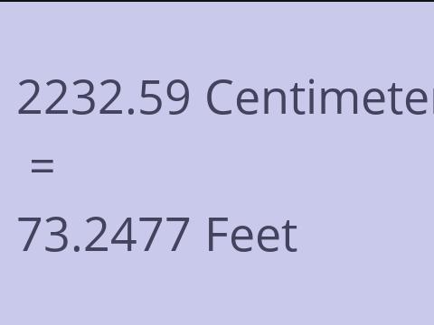 2232.59 CM TO FEET