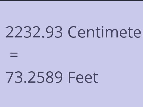 2232.93 CM TO FEET