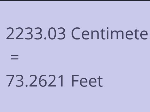 2233.03 CM TO FEET