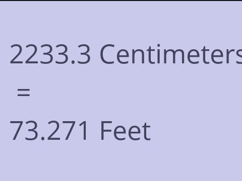 2233.3 CM TO FEET