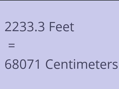 2233.3 FEET TO CM