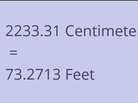 2233.31 CM TO FEET