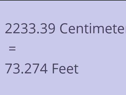 2233.39 CM TO FEET