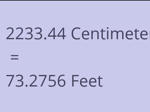 2233.44 CM TO FEET