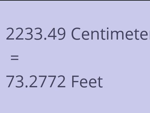 2233.49 CM TO FEET