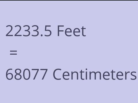 2233.5 FEET TO CM