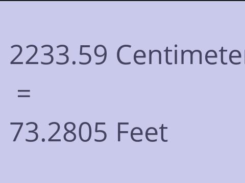 2233.59 CM TO FEET