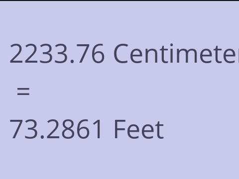 2233.76 CM TO FEET