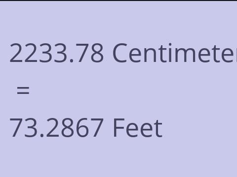 2233.78 CM TO FEET
