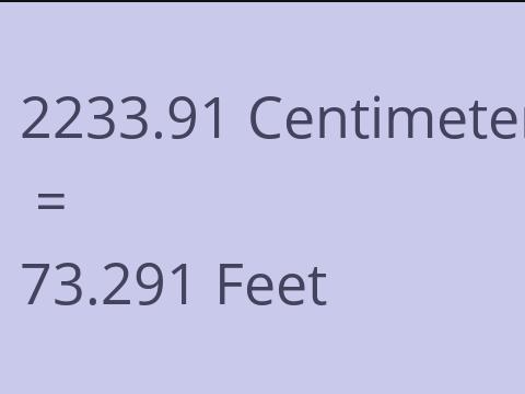 2233.91 CM TO FEET